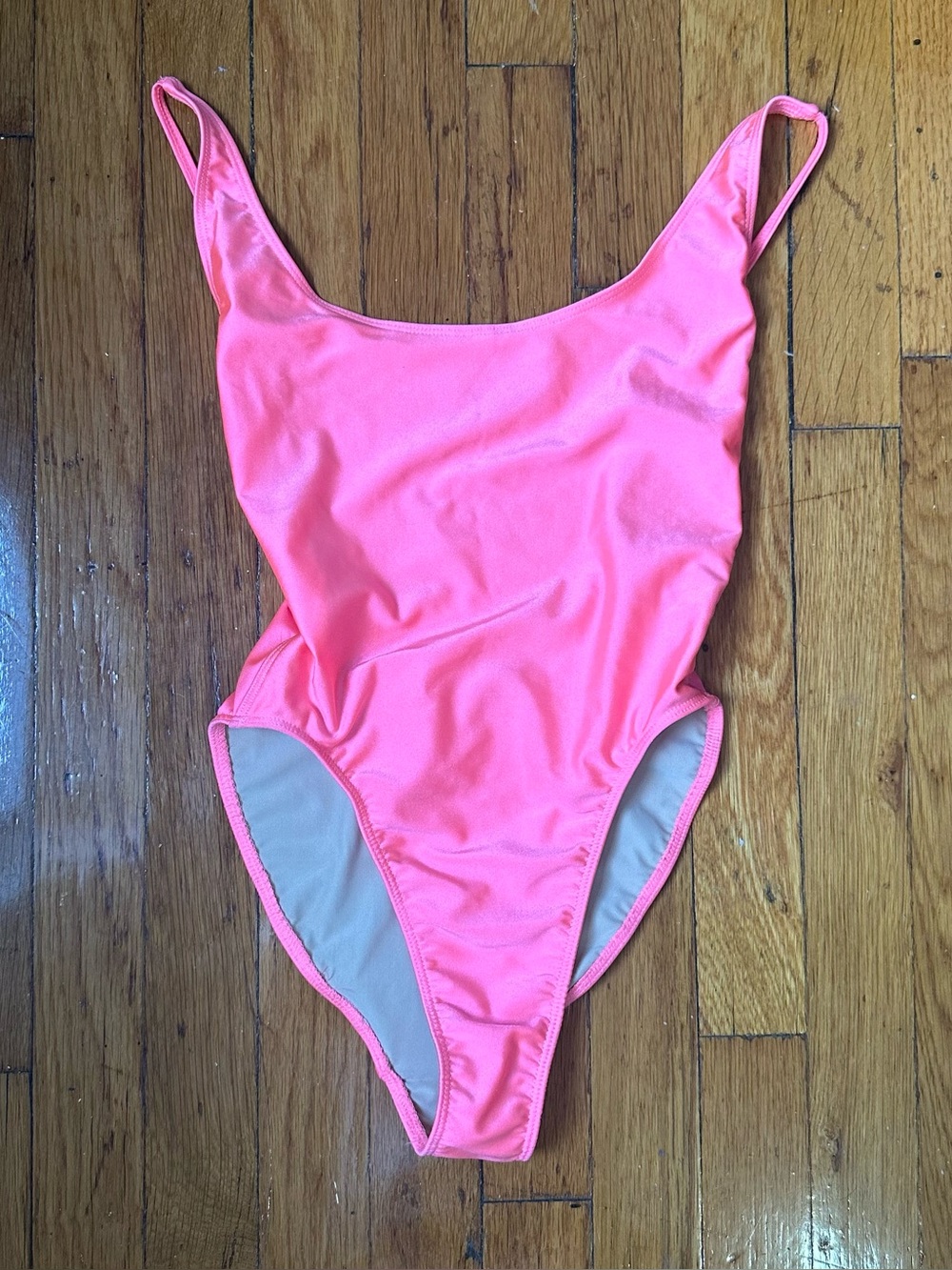 Neon Pink One-Piece Swimsuit American apparel